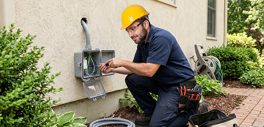 Outdoor Outlet Installation on Vinyl Siding in Fayetteville